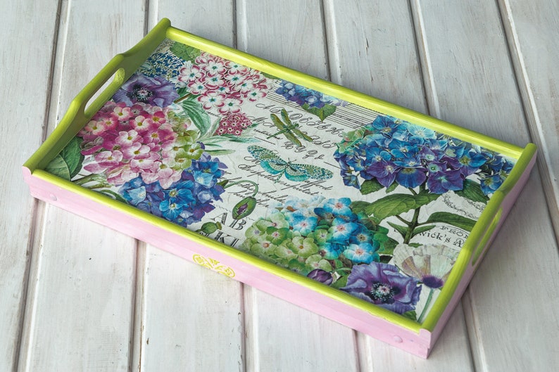 Folding Table Tray Hydrangeas Breakfast Tray With Legs Etsy