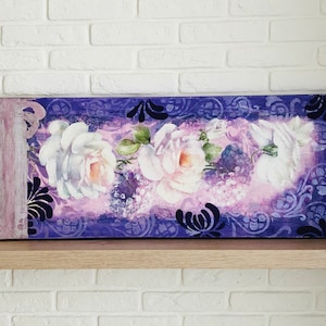 Floral wall hanging picture, Acrylic purple painting, Canvas Painting, Original Painting, Original Art, Contemporary art