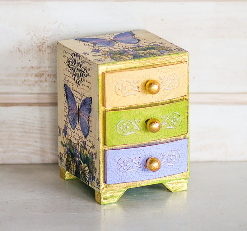 Jewelry box Butterfly Small trinket box Shabby Chic box Etsy