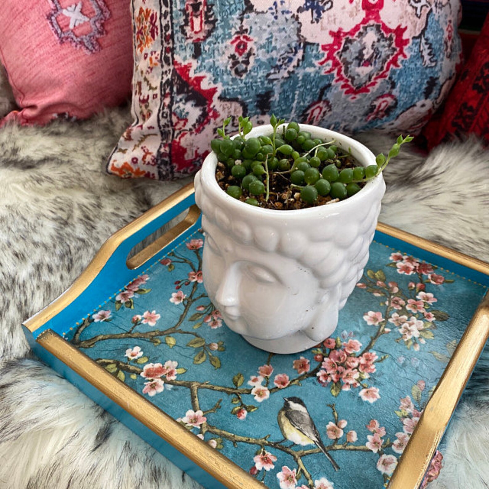 Small breakfast in bed tray Decorative tray Chinoiserie Etsy