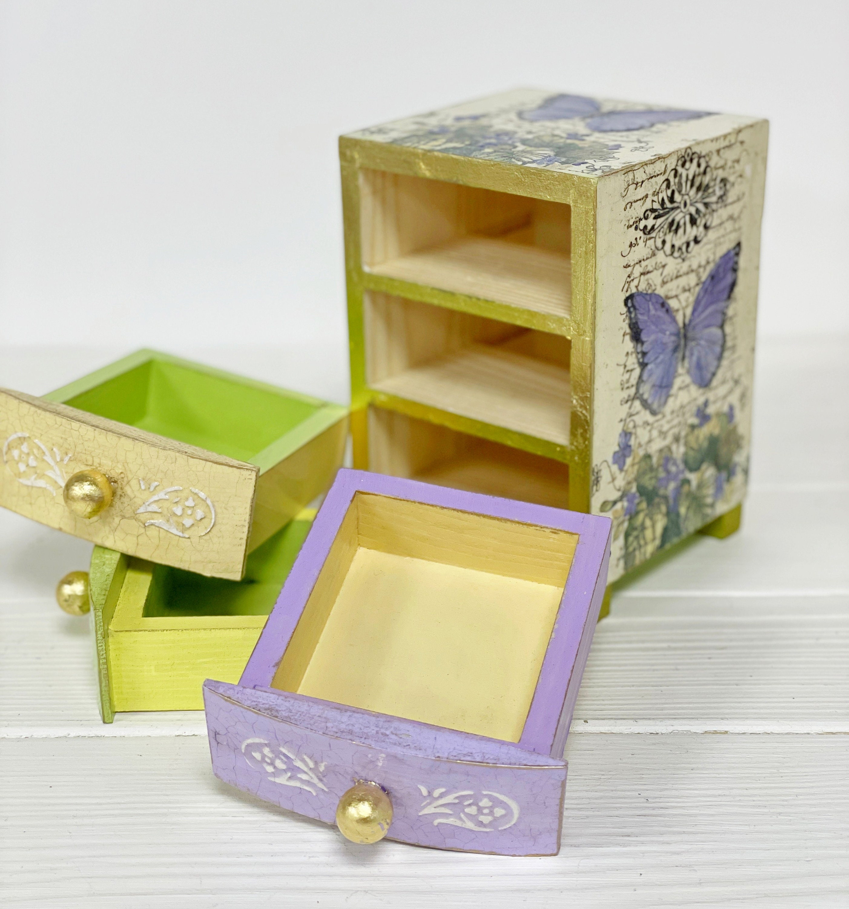 MNSRUU Joyero pequeño con diseño de mariposas coloridas, color beige, mini  joyero de viaje, portátil, caja de accesorios de joyería, cajas pequeñas