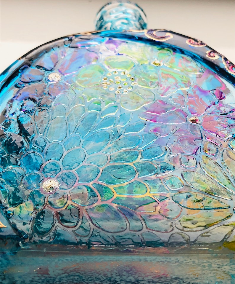 Decorative Bottle Stained Glass Bottle Colored Houses Hand Etsy