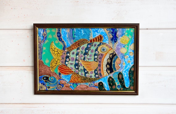 School of Fish Glass Painting - Glass With A Past