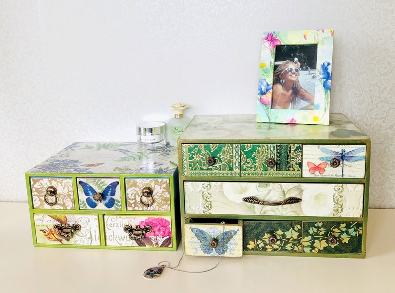 Decorative Jewelry Box Makeup Storage Chest Desktop Etsy