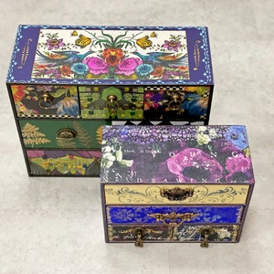 Desktop Makeup organizer, Hand Painted Furniture, Large jewelry box, Chest of drawers Ikea Moppe, Mini chest of drawers, Vanity Makeup