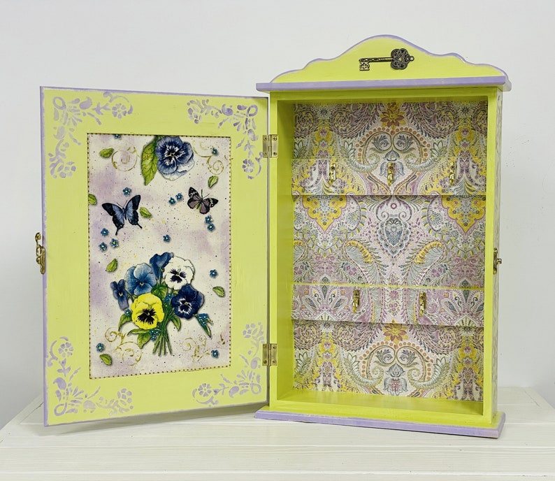 Green Key Storage Cabinet Jewelry Wall Organizer Wooden Key - Etsy
