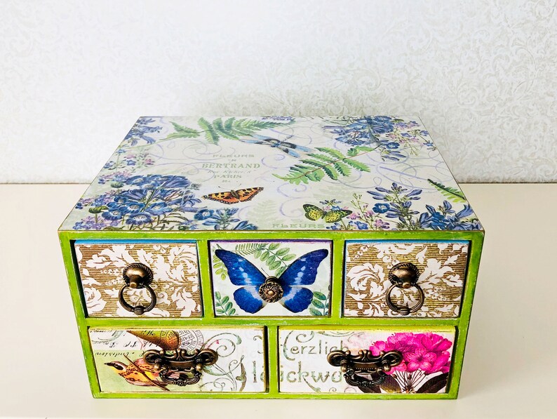 Decorative Jewelry Box Makeup Storage Chest Desktop Etsy