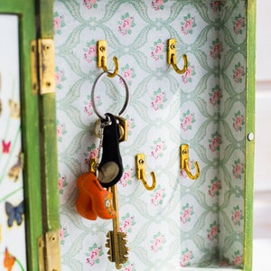 Wooden Key Organizer, Rustic Wall Cabinet, Green Key Box,key Cabinet ...