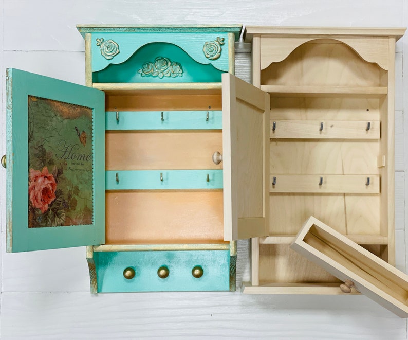 Rustic Wall Key Key Holder Wooden Box Home Sweet Etsy