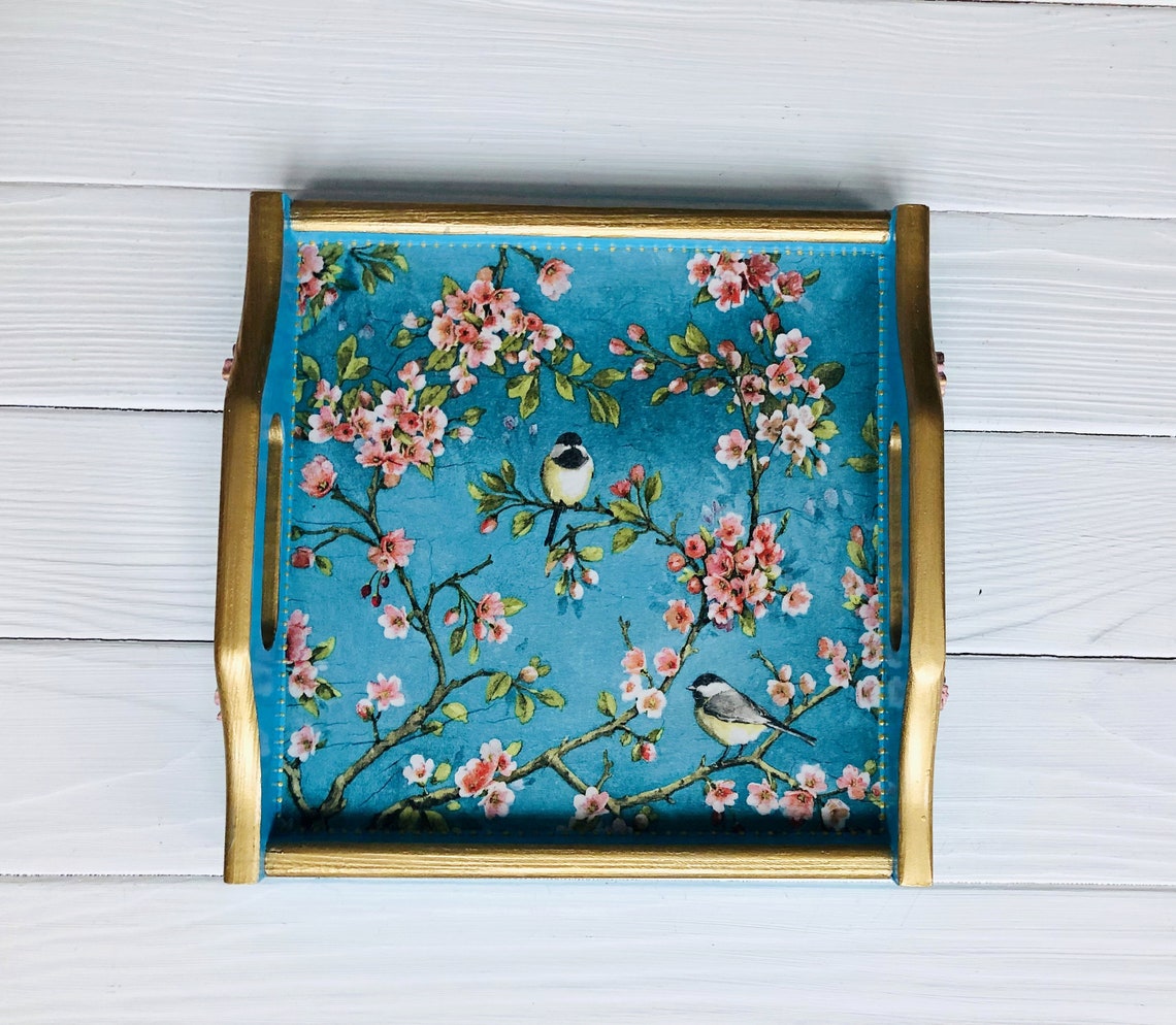 Small breakfast in bed tray Decorative tray Chinoiserie Etsy