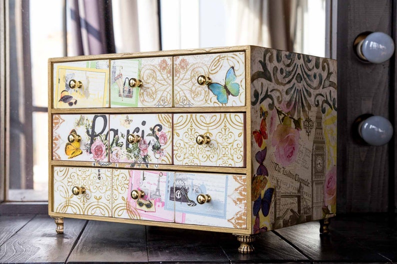 Makeup Storage Chest Large Makeup Organizer Desktop Etsy