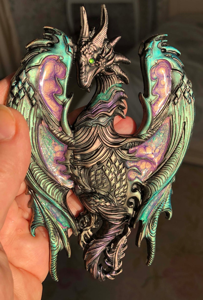 Glass Bottle Fire Breathing Decorative Bottle Hand Painted Etsy