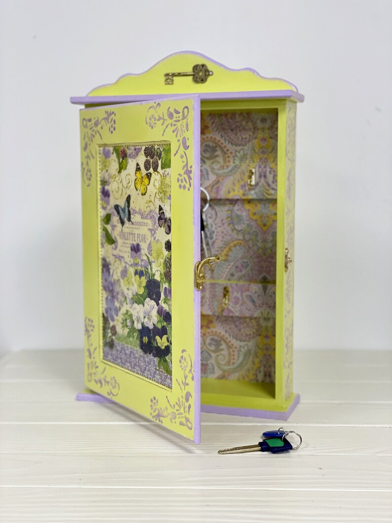 Green Key Storage Cabinet Jewelry Wall Organizer Wooden Key - Etsy