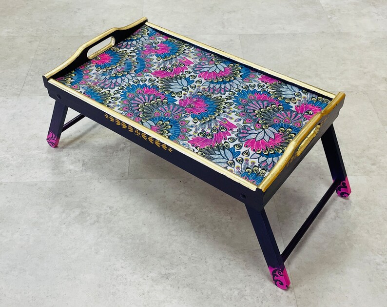 Custom Pink Folding Table Breakfast Tables With Legs Laptop Etsy