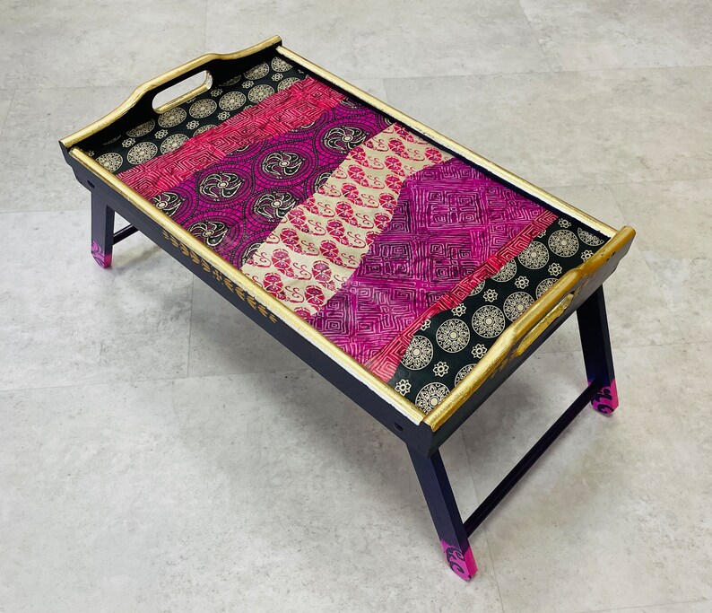 Custom Pink Folding Table Breakfast Tables With Legs Laptop Etsy