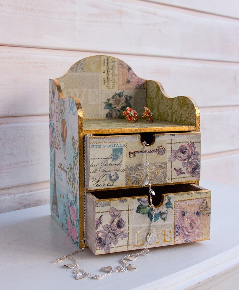 Jewelry Box Drawers Makeup Organizer Mini Chest Drawers Etsy