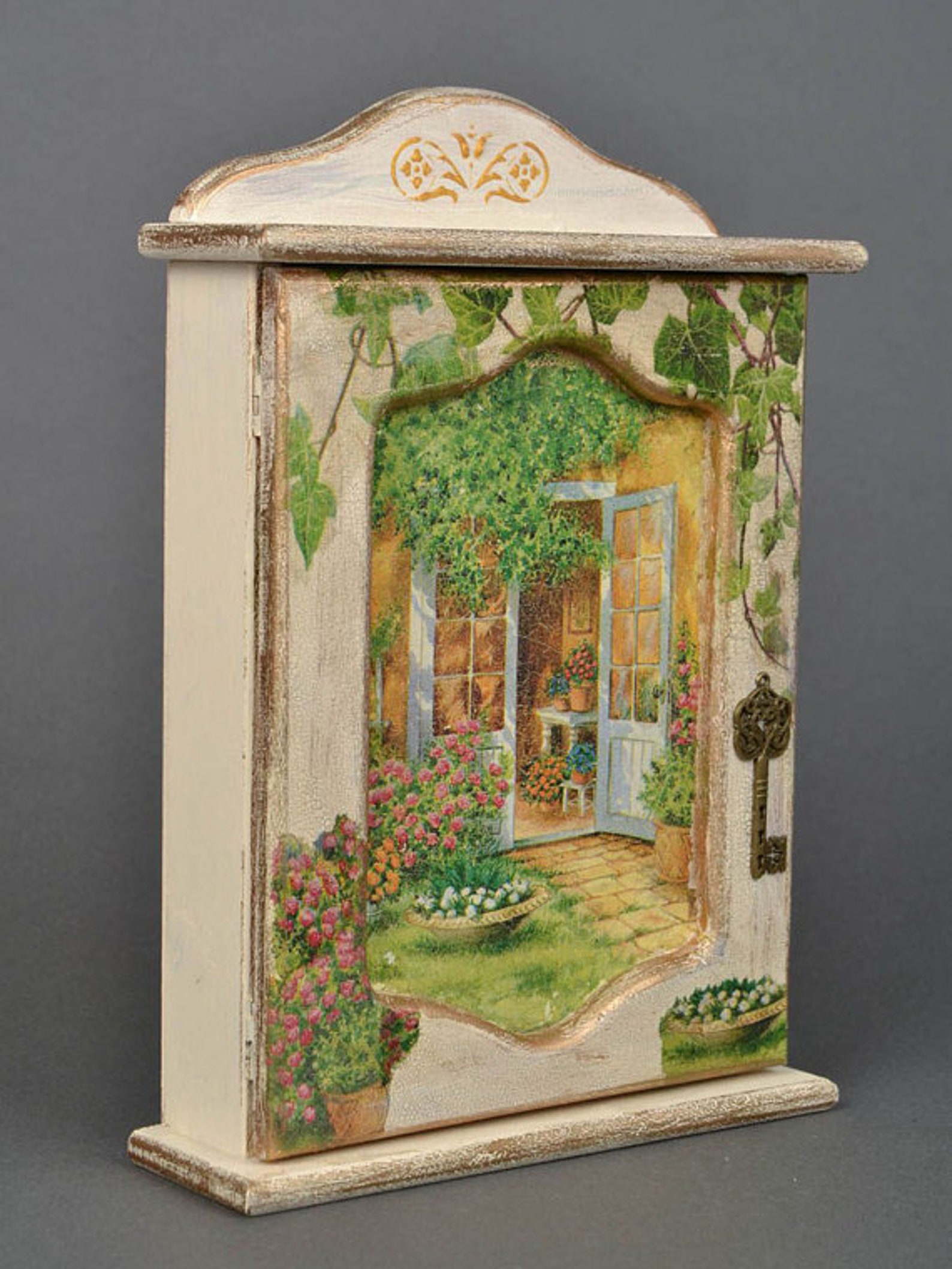 Wooden Key Organizer Rustic Wall Cabinet Green Key Boxkey - Etsy