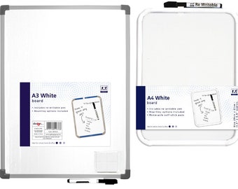 A4 A3 Dry Wipe Whiteboard Notice Board