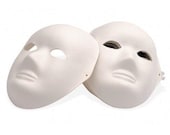 Paper Mache Full Face Mask Plain White Cane Fibre