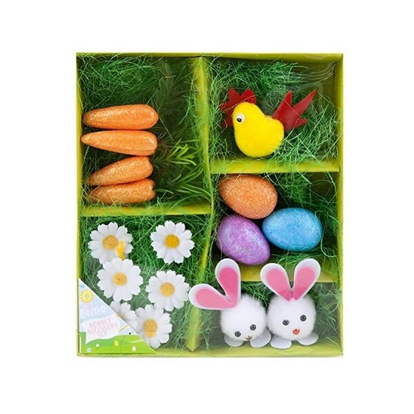 Easter Bonnet Decorating Craft Kit Eggs Bunny Chick Grass Carrots Flowers 736126