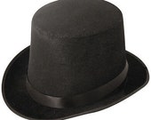 Black Tall Top Hat Adult Magician Victorian Ringmaster QRUI-0023