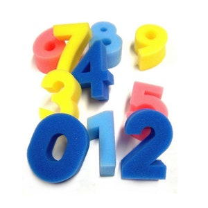 Magnetic Foam Numbers /EVA material/ 133 mm from 0 to 9 mixed colors - 10  pieces