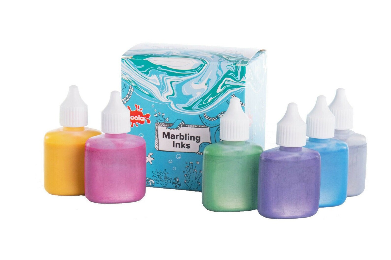 6 Scola Marbling Ink Sets Metallic Fluorescent Bright 25ml Etsy UK