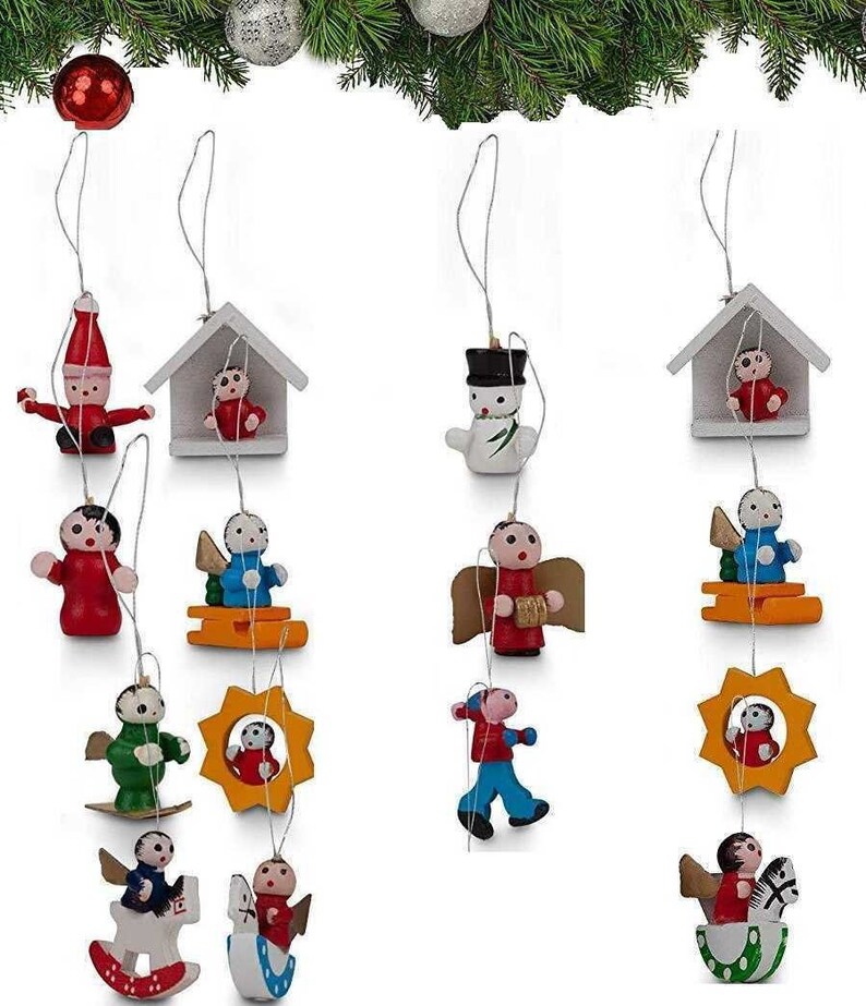 48 Traditional Wooden Christmas Tree Decorations Nativity | Etsy UK