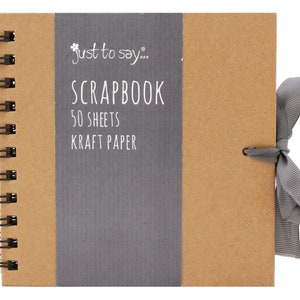 Square Kraft Scrapbook Photo Album Sketching Personalize Scrap Booking Albums With Ribbon - Assorted Sizes