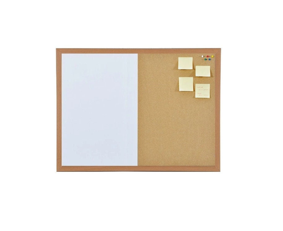 Combination Notice Board Cork & Whiteboard Wooden Etsy UK