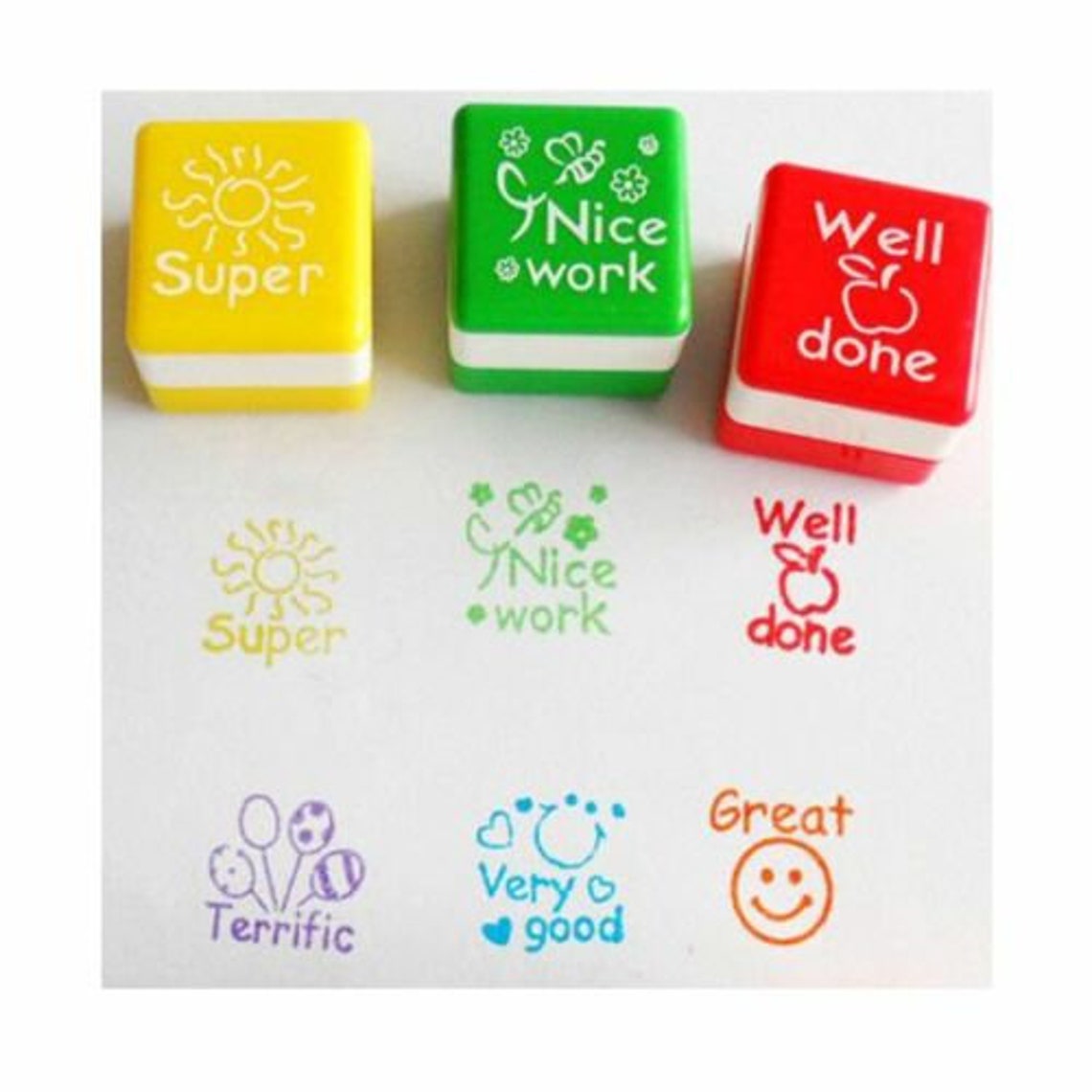 Teacher Reward Stamps Self Inking Motivation Positive Praise Etsy