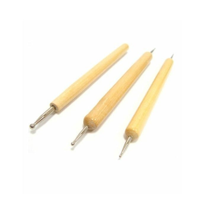 WOODEN Double Ended Embossing Stylus Tools 3 Embossing Tool 
