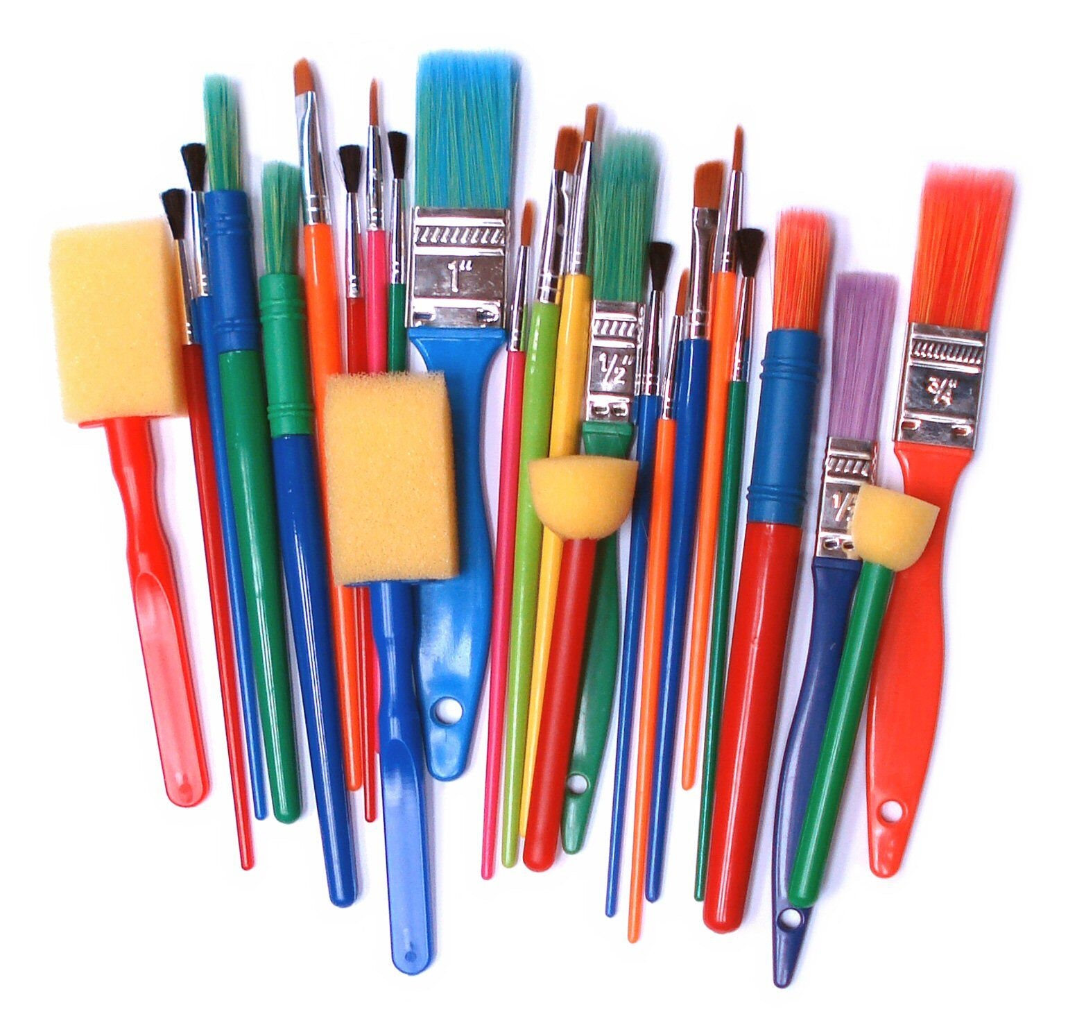 Major Brush Art Craft, Kid's Paint Brushes Foam Dabbers Pack of 25