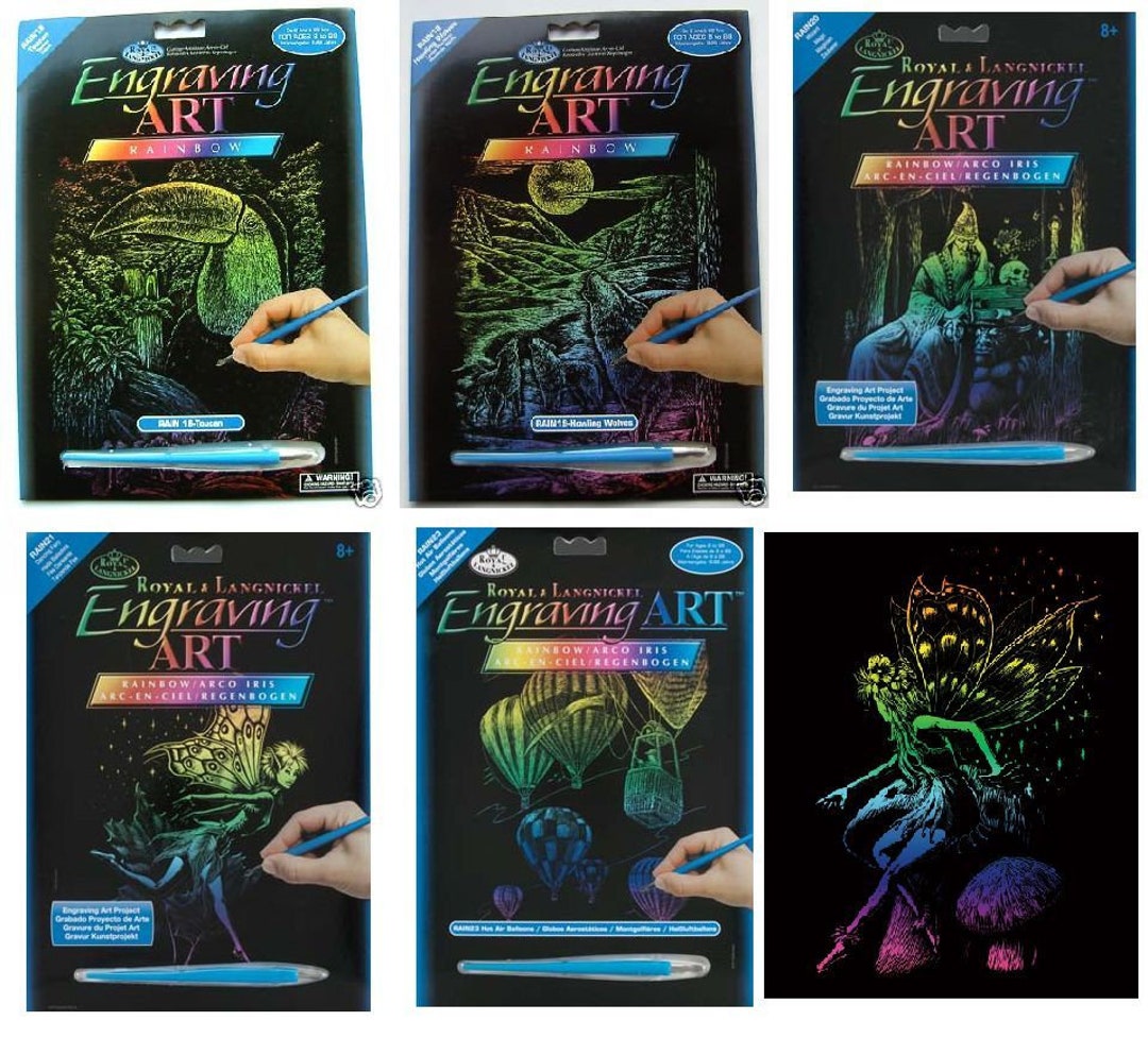 Rainbow Engraving Art Kits Scraper Foils & Tools Etsy UK