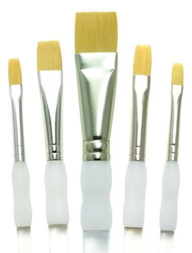 Artist Flat Paint Brush-large Wash Brushes Set for Gesso, Varnishes, Acrylic  Painting, Watercolor, Wood, Wall, Furniture-brush Cleaner 6 Pcs 