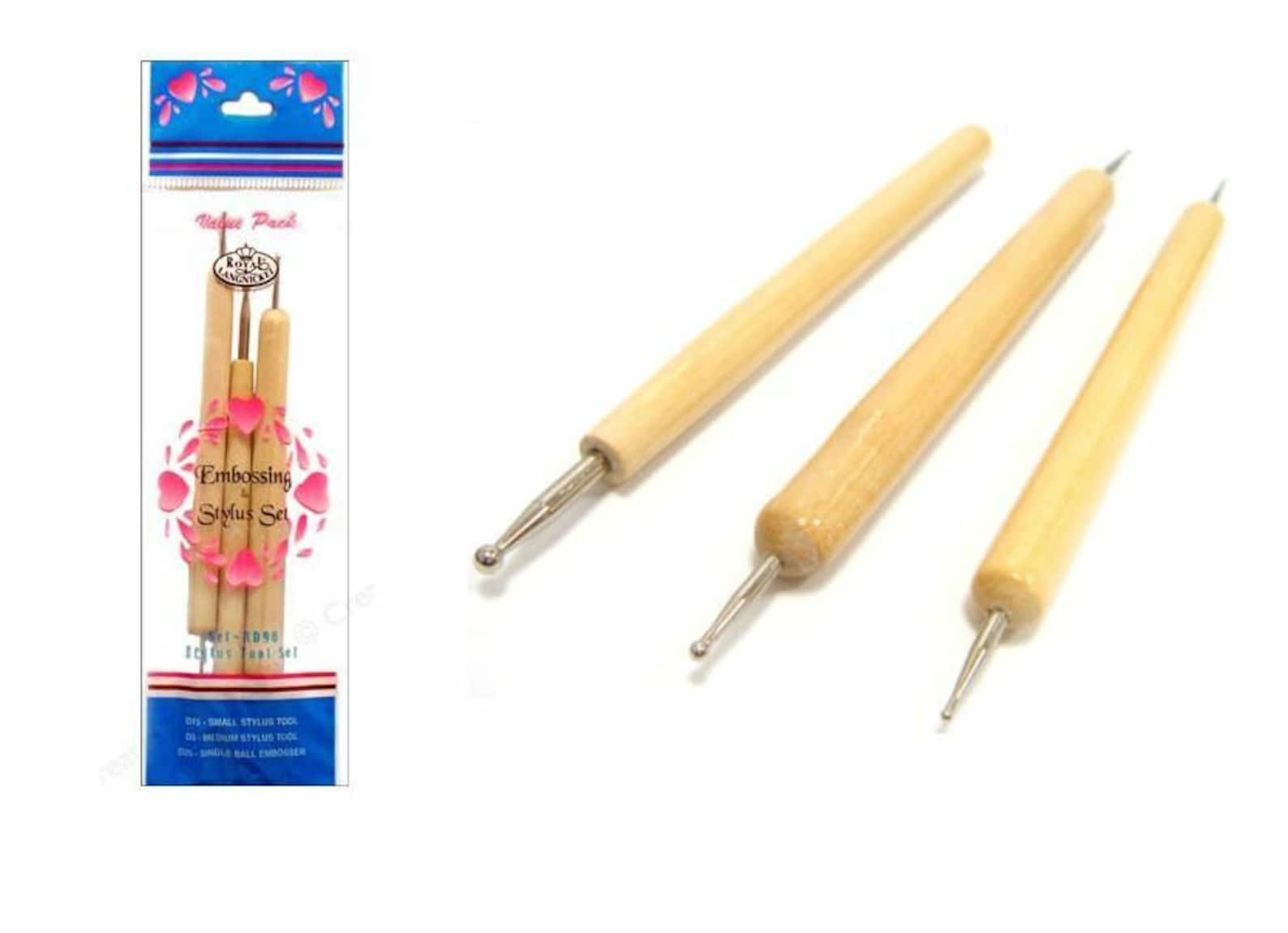 Wooden Embossing Stylus Craft Tools 3 Part Set & 5 Various Etsy