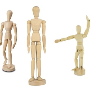 Drawing Mannequin Wooden Human Mannequin for Drawing and Painting 13cm  Artistic Mannequin with Base and Flexible Body 