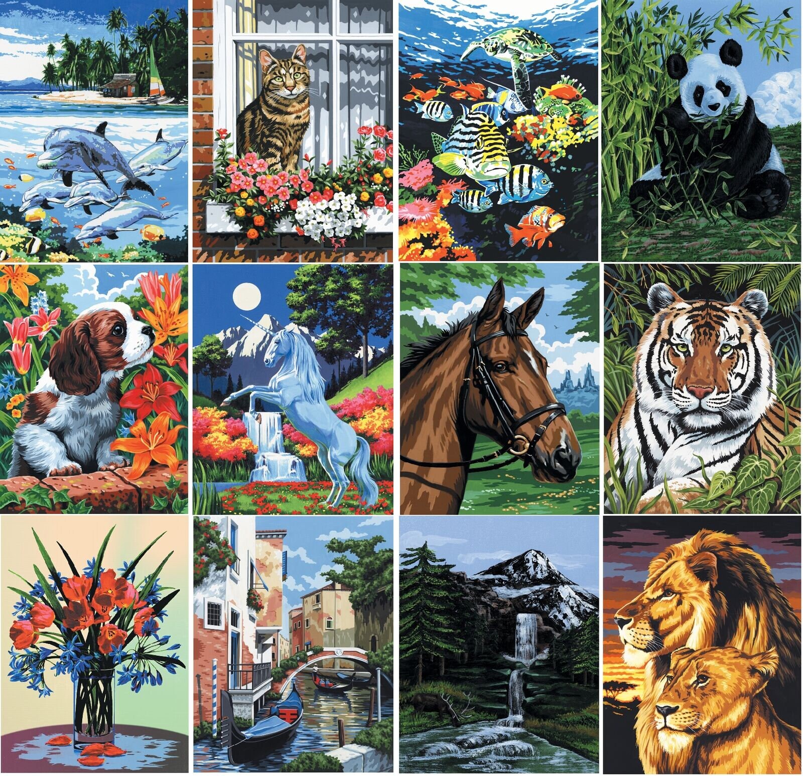 Canvas Paint by Numbers Artist Painting Kits Animals Etsy UK
