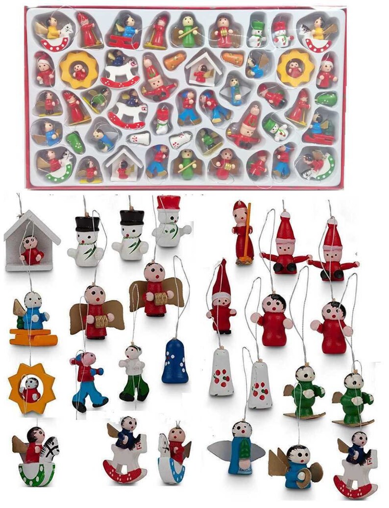 48 Traditional Wooden Christmas Tree Decorations Nativity | Etsy UK