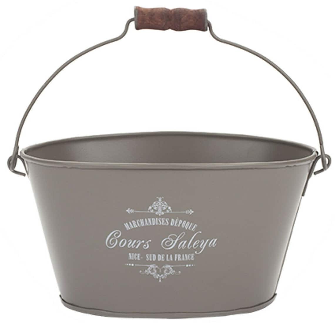 Large Oval Vintage Metal Bucket Traditional French Style Etsy UK