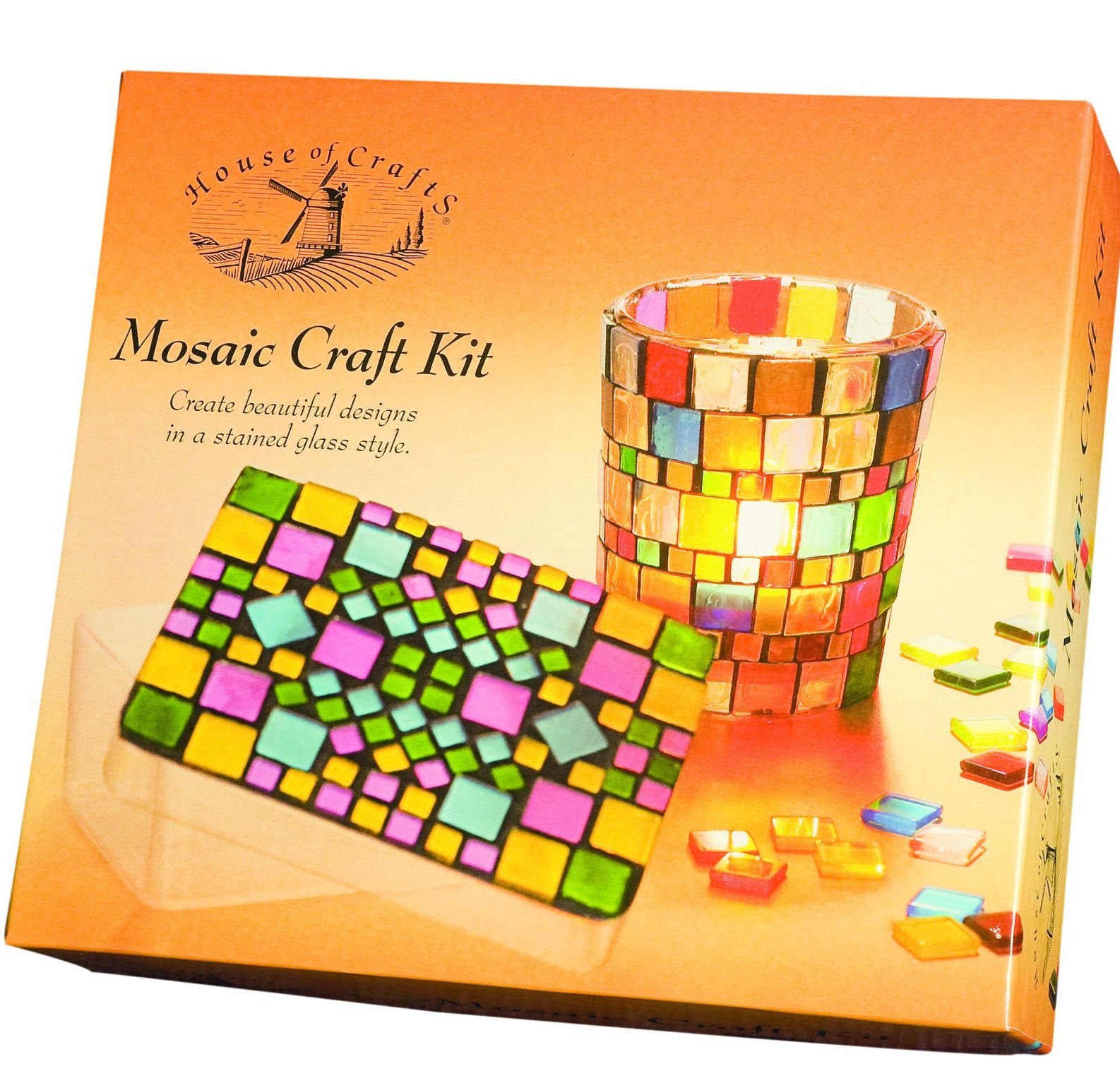 Mosaic Tile Craft Kit Candle Glass Votive & Trinket Box Gift Etsy