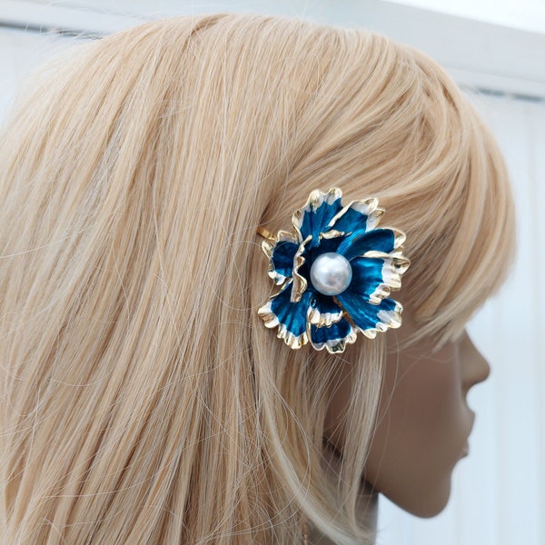 Blue Hair Flower Etsy UK