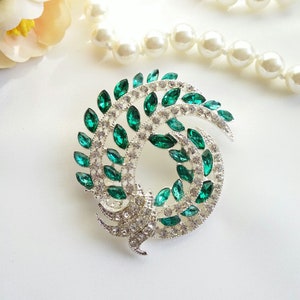 Pettine per capelli verde smeraldo, copricapo Art Deco verde smeraldo, pettine Jane Austen verde stile vintage, ruggenti anni &#39;20, clip verde smeraldo da sposa