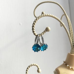 Turquoise earrings aquamarine bridal earrings, Bride turquoise Earrings, wedding jewelry, crystal jewellery bridal jewellery zircon earrings