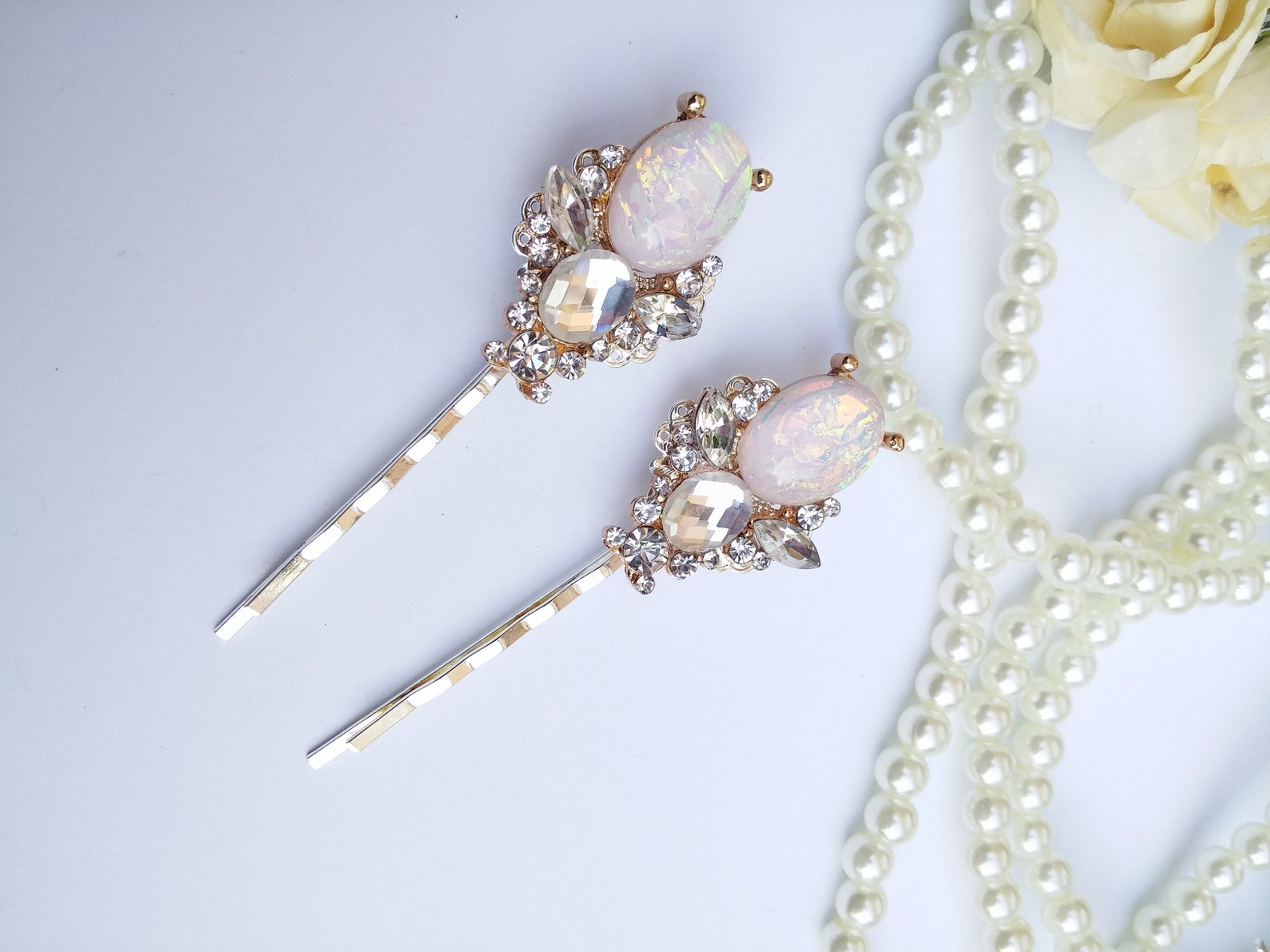 Blush Fire Opal Hair Pin Jewel Hair Pin Fire Opal Wedding Etsy UK