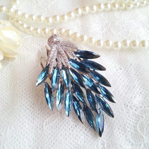 Turquoise crystal Hair Comb, colour headpiece, colour rhinestone hair comb, wedding hair comb, Turquoise crystal hair comb, Turquoise leaf