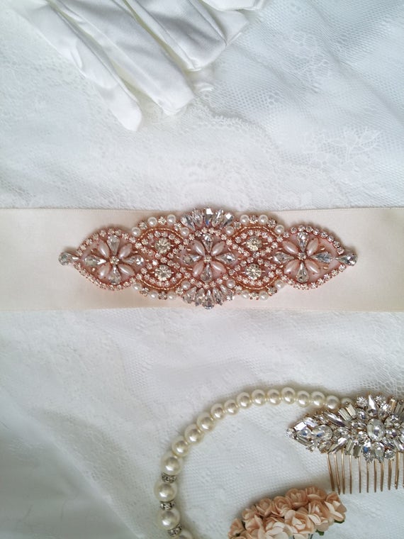 rose gold wedding dress sash Bridal Sash, Bridal Belt, Crystal Bridal Sash, Belt, Rhinestone Sash, Crystal Sash, Belt, Dress Sash night out dress