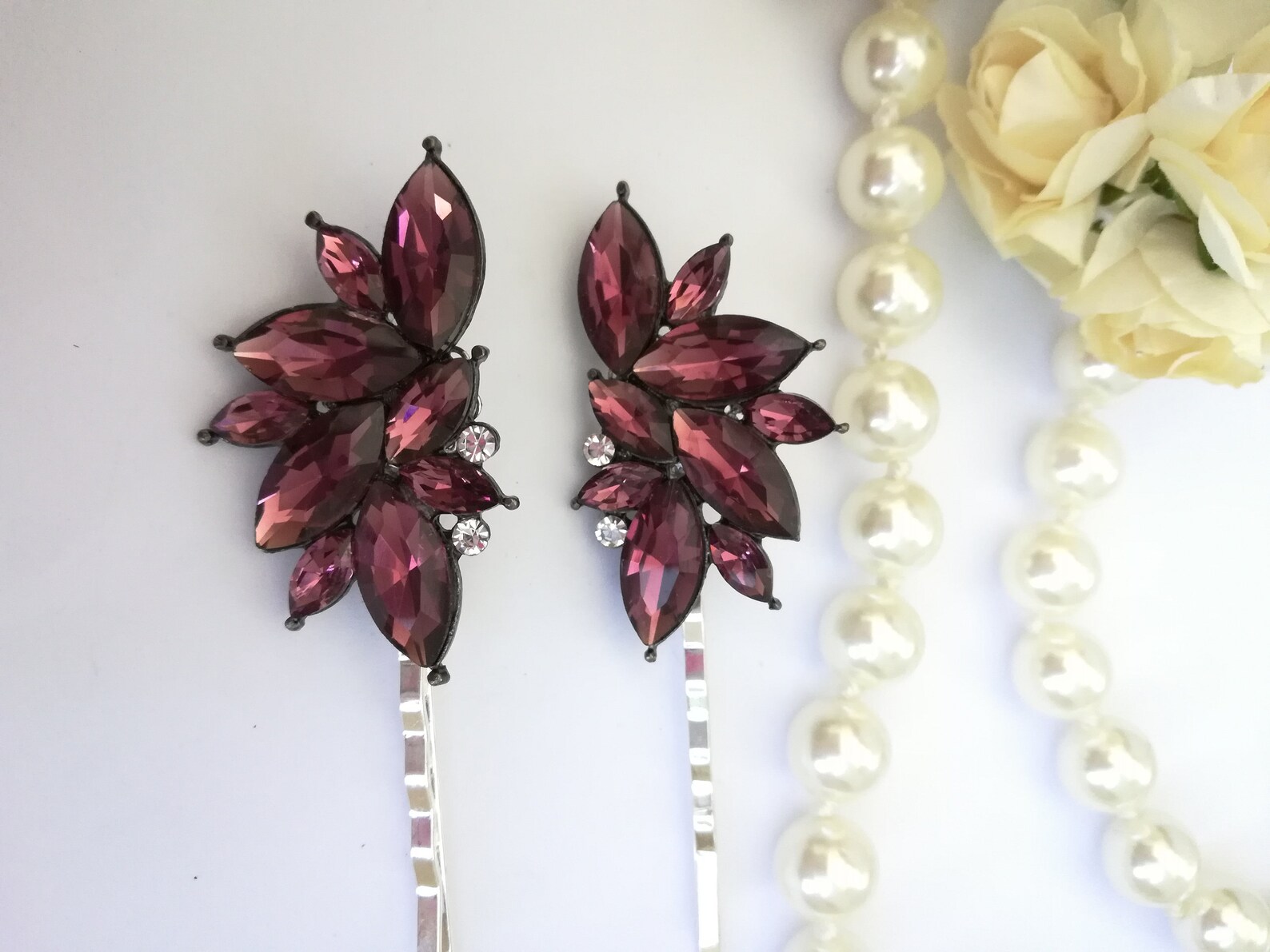 Wine Hair Pin Burgundy Hair Pin Smoky Dark Pin Hair Grip Wine Etsy