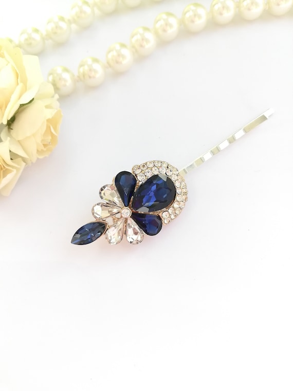 Sapphire Blue Hair Pin Jewel Hair Pin Blue Wedding Hair Etsy