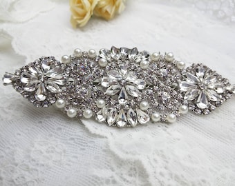 Bridal Hair Comb silver crystal pearl, CZ wedding hair comb, clear crystal bridal comb, crystal wedding, Sparkly wedding 24